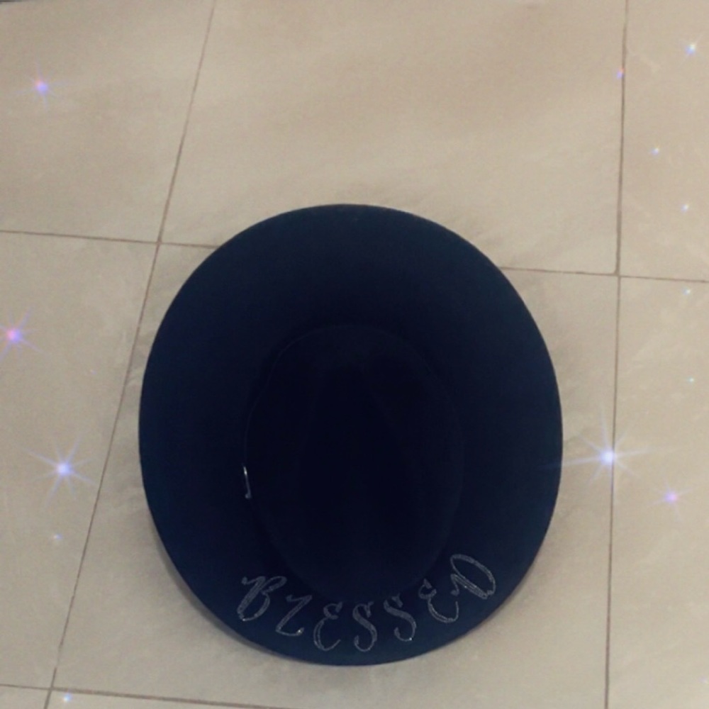 COG New York Fedora black rhinestone bling blessed hat